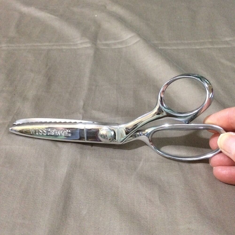 Vintage Wiss Pinking Shears Vintage Newark NJ USA Sewing Scissors Chrome